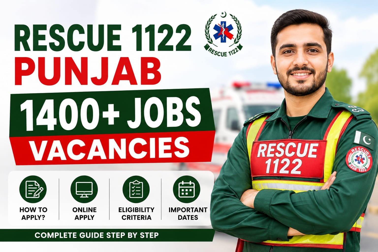 Learn about 1400 Rescue 1122 Punjab job vacancies, eligibility criteria, application process, important dates, and tips to apply successfully.
